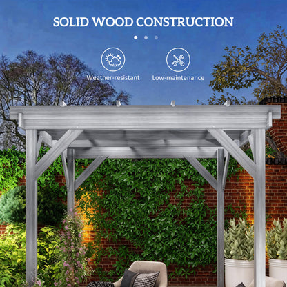 2 x 2m Wooden Pergola Kit, Decorative Garden Gazebo Shelter with Stable Structure for Climbing Vines, Flowers, Grey