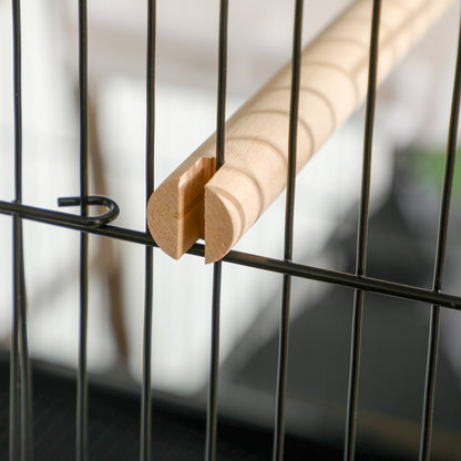 Bird Cage Budgie Cage 2 In 1 Large Aviary with Wheels Removable Trays for Finch Canaries Cockatiels Black
