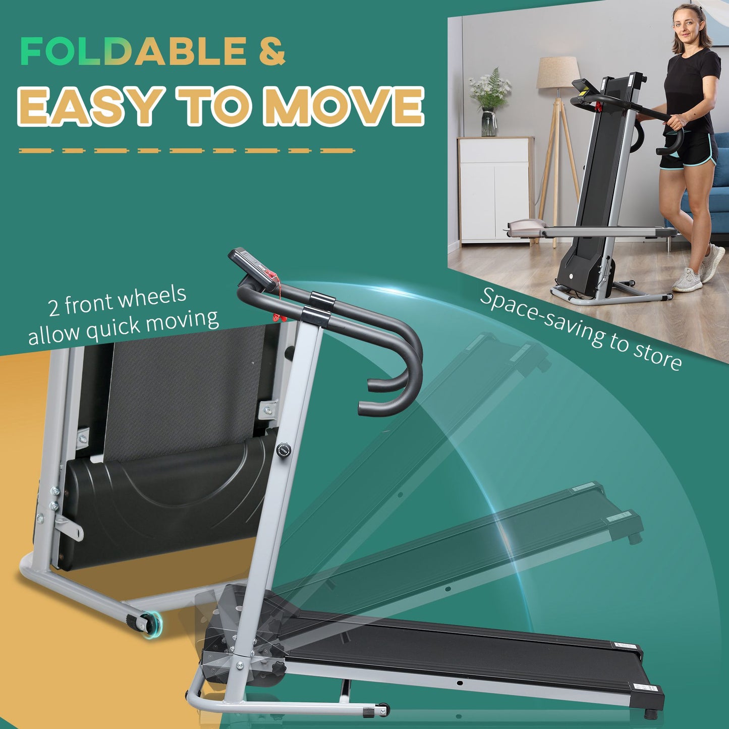 Folding Treadmill with Incline, Walking Pad Treadmill for Home