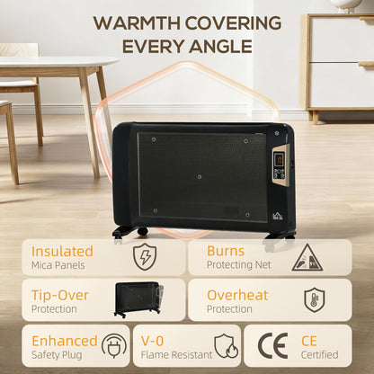 Mica Electric Space Heater, Portable Heater for Home with 2 Heat Settings, Living Room, Study, Garage