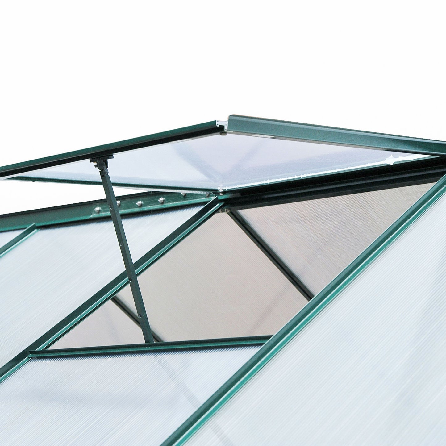 6 x 8ft Polycarbonate Greenhouse, Large Walk-In Green House with Slide Door and Window