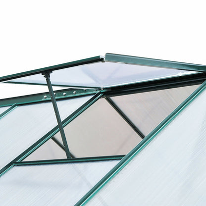 6 x 8ft Polycarbonate Greenhouse, Large Walk-In Green House with Slide Door and Window
