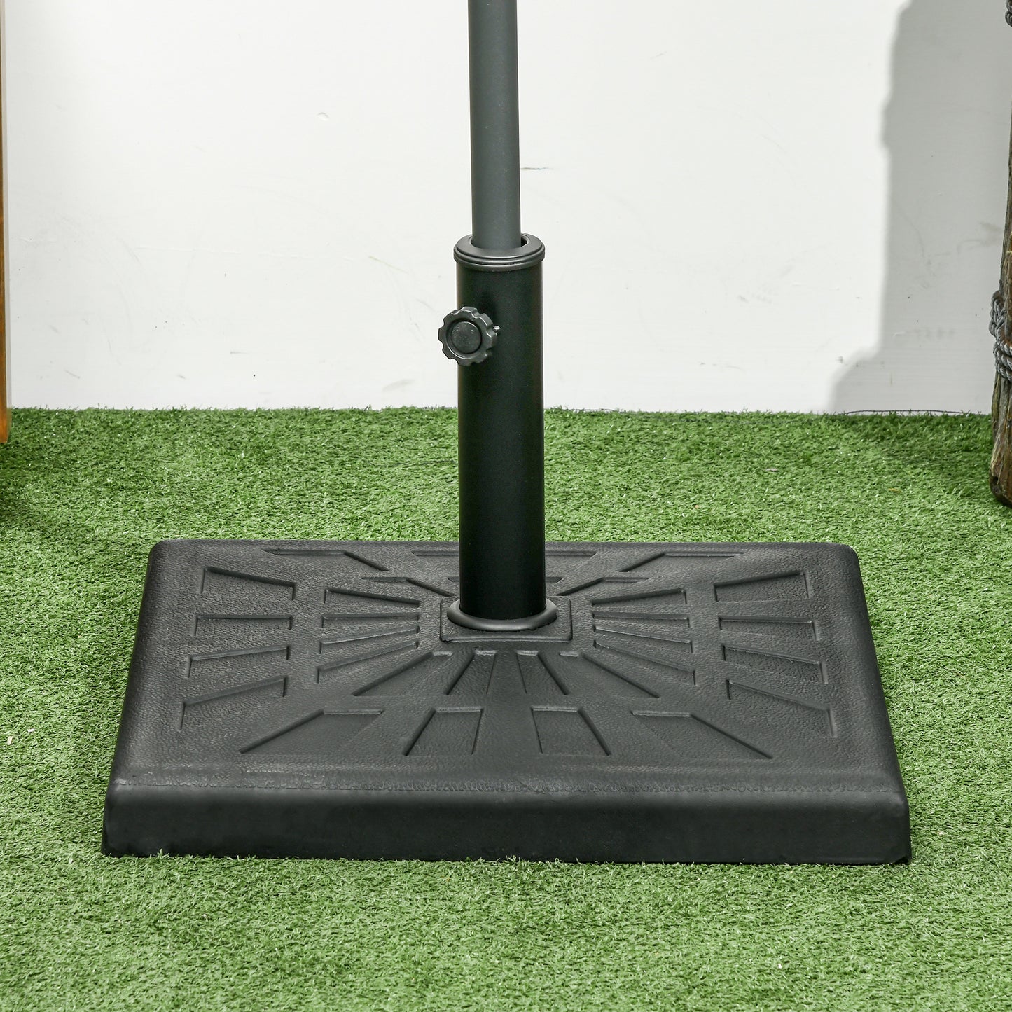 19kg Resin Garden Parasol Base Holder, Square Outdoor Market Umbrella Stand Weight for Poles of Φ32mm, Φ38mm, and Φ48mm