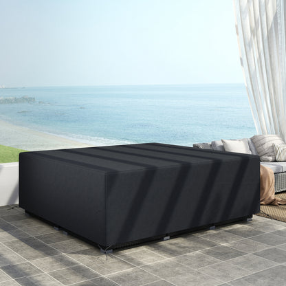 600D Oxford Outdoor Garden Furniture Sofa Set Cover, Waterproof Anti-UV Rattan Sun Lounger Protection Protector Cover