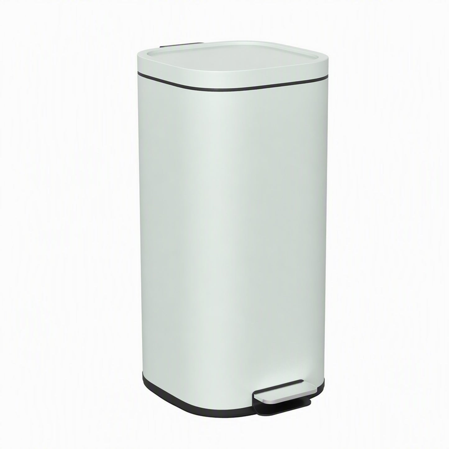 30L Kitchen Bin, Compact Pedal Bin with Soft-Close and Stay-Open Lid, Removable Bucket for Kitchen, Home, Office, Green