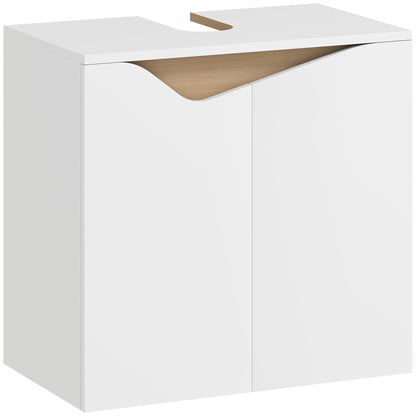 Under Sink Bathroom Cabinet, Bathroom Storage Cabinet with Soft-Close Doors, for Basin without Pedestal, White