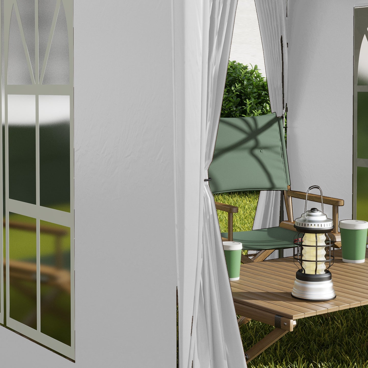 2 x 2 m Garden Pop Up Gazebo, Wedding Party Tent Marquee, Water Resistant Awning Canopy with Sidewalls, Windows, Carry Bag