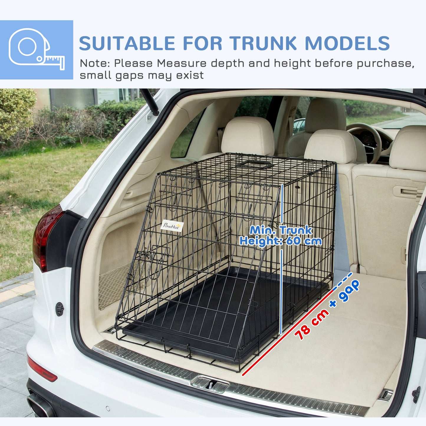 Trapeze Collapsible Dog Pet Travel Box Cage Removable Tray 78 x 47 x 55cm