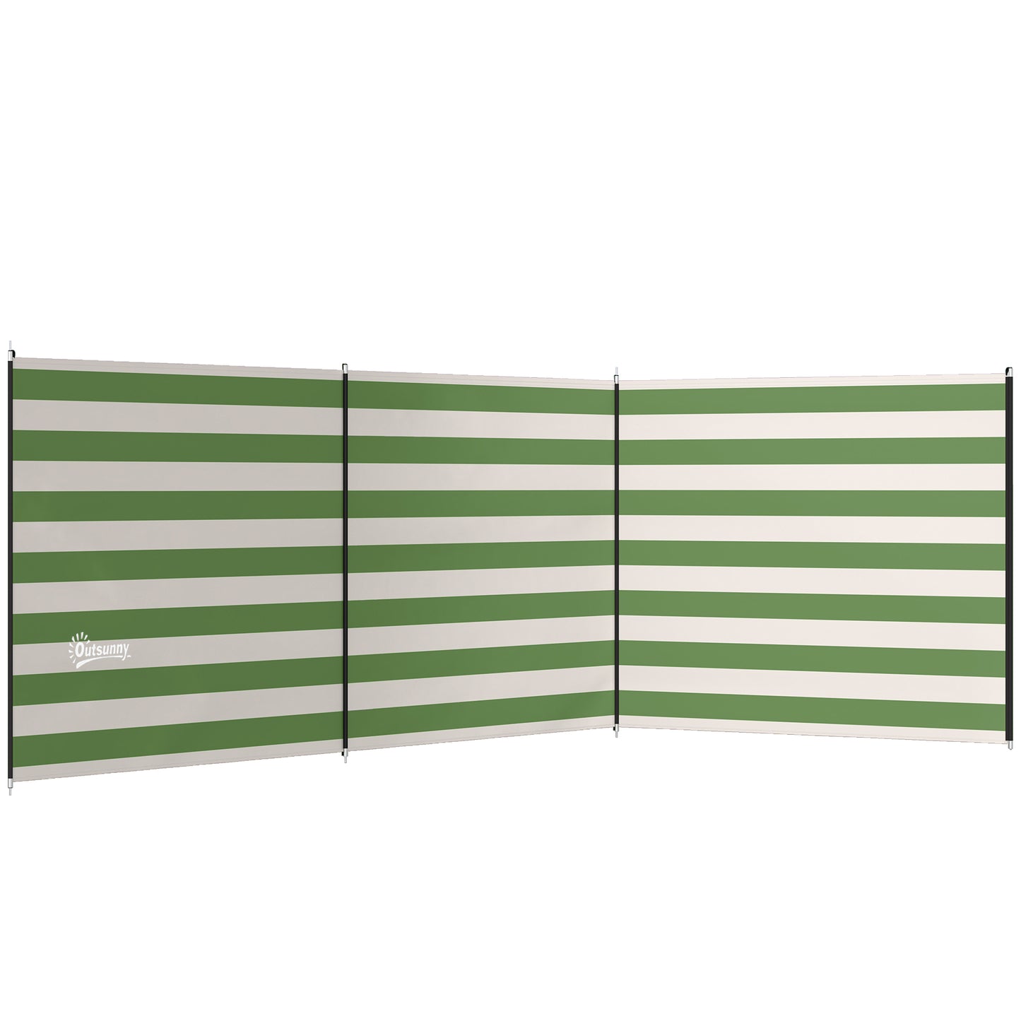 4 Pole Camping Windbreaks, Beach Wind Shield Shelter with Carry Bag and Steel Poles, 540cm x 150cm, Army Green