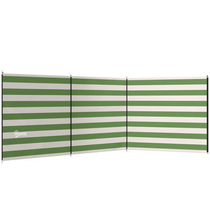 4 Pole Camping Windbreaks, Beach Wind Shield Shelter with Carry Bag and Steel Poles, 540cm x 150cm, Army Green