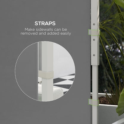 Gazebo Side Panels, 2 Pack Sides Replacement, for 3x3(m) or 3x6m Pop Up Gazebo, with Windows and Doors, Light Grey