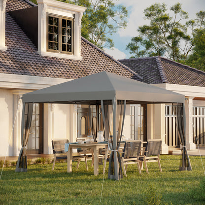 3 x 3 m Pop Up Gazebo, 420D Garden Tent Canopy with Removable Mesh Sidewall Netting, Carry Bag for Garden Patio Outdoor