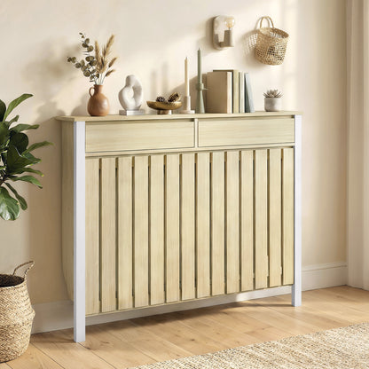 93 x 119cm Rustic-Look Radiator Cover - Oak