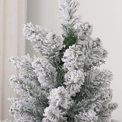 5ft Artificial Snowy Pencil Christmas Tree - White