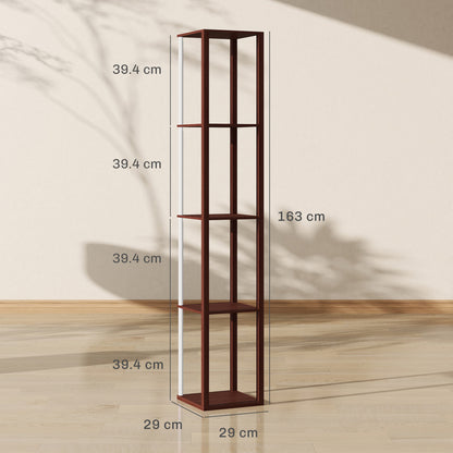 RGB LED Floor Lamp with Shelves, Modern Dimmable Standing Lamp with Remote Control