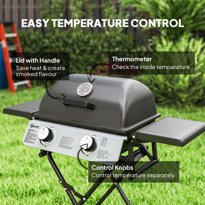 Two-Burner Portable Suitcase BBQ - Black