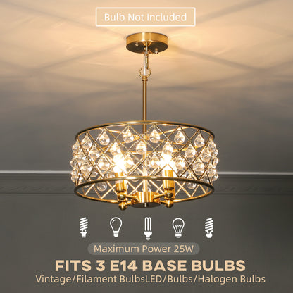 51 Crystallite Four-Bulb Chandelier - Gold-Tone