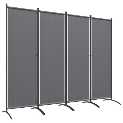 4 Panel Folding Room Divider, 1.7m Privacy Screen with Wide Feet, Portable Freestanding Metal Partition Separator for Office