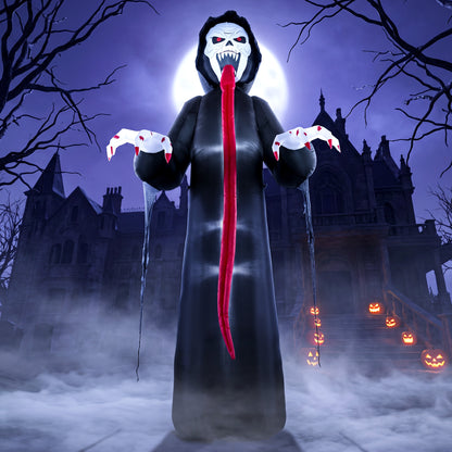 10 FT Halloween Inflatable Skeleton, Scary Halloween Decoration with Built-in LED Lights for Indoor Outdoor Decor