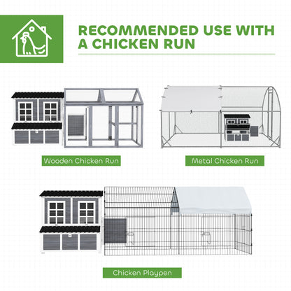Wooden Chicken Coop with Nesting Box, Slide-Out Tray, Perches, for 2-4 Chickens, 100 x 86 x 100cm