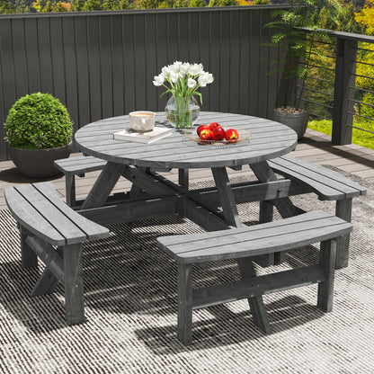 8-Seater Wooden Picnic Set-Fir Wood