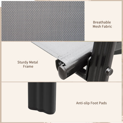 Set of Four Stackable Mesh Seat Chairs - Dark Grey