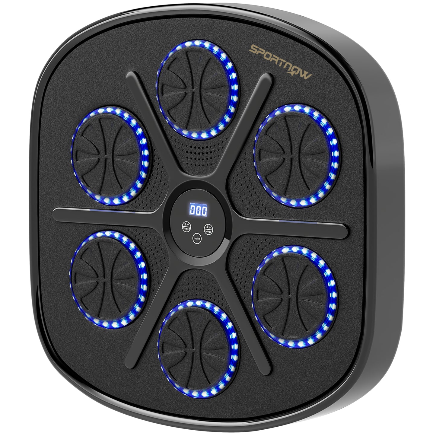 Music Boxing Machine, Smart Bluetooth Boxing Machine Wall Mounted with 9 Speeds & Modes, LED Lights and Gloves
