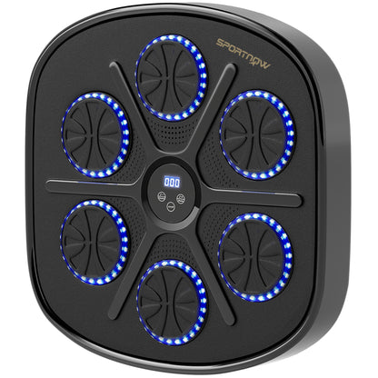 Music Boxing Machine, Smart Bluetooth Boxing Machine Wall Mounted with 9 Speeds & Modes, LED Lights and Gloves
