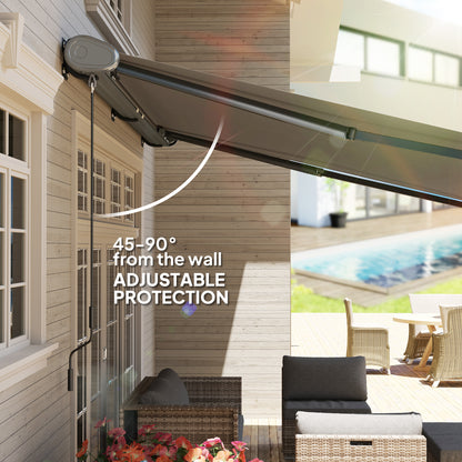4 x 3(m) Full Cassette Electric Awning with Remote Controller, Aluminium Frame DIY Retractable Garden Awning