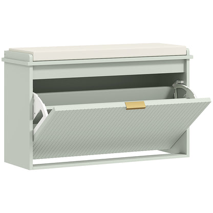 Elegant Eight Shoe Bench, with Top Seat - Green
