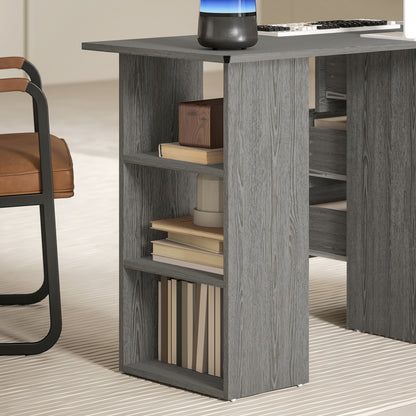 Computer Desk with Drawers, Home Office Desk, Writing Table, PC Workstation with 3 Storage Shelves for Working, Study