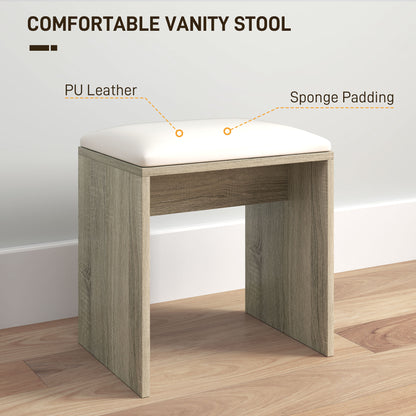 Dressing Table and Stool Set, with Storage - Wood-Effect