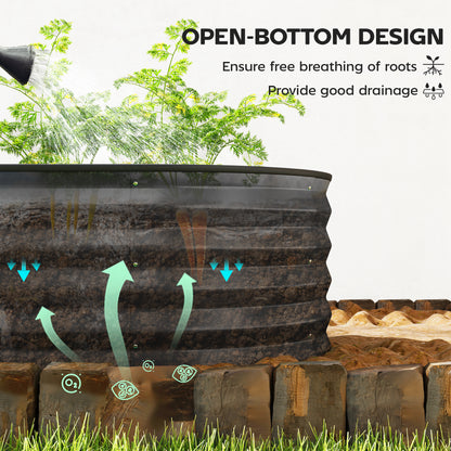 Set of Two 150 x 60cm Steel Planters - Dark Grey