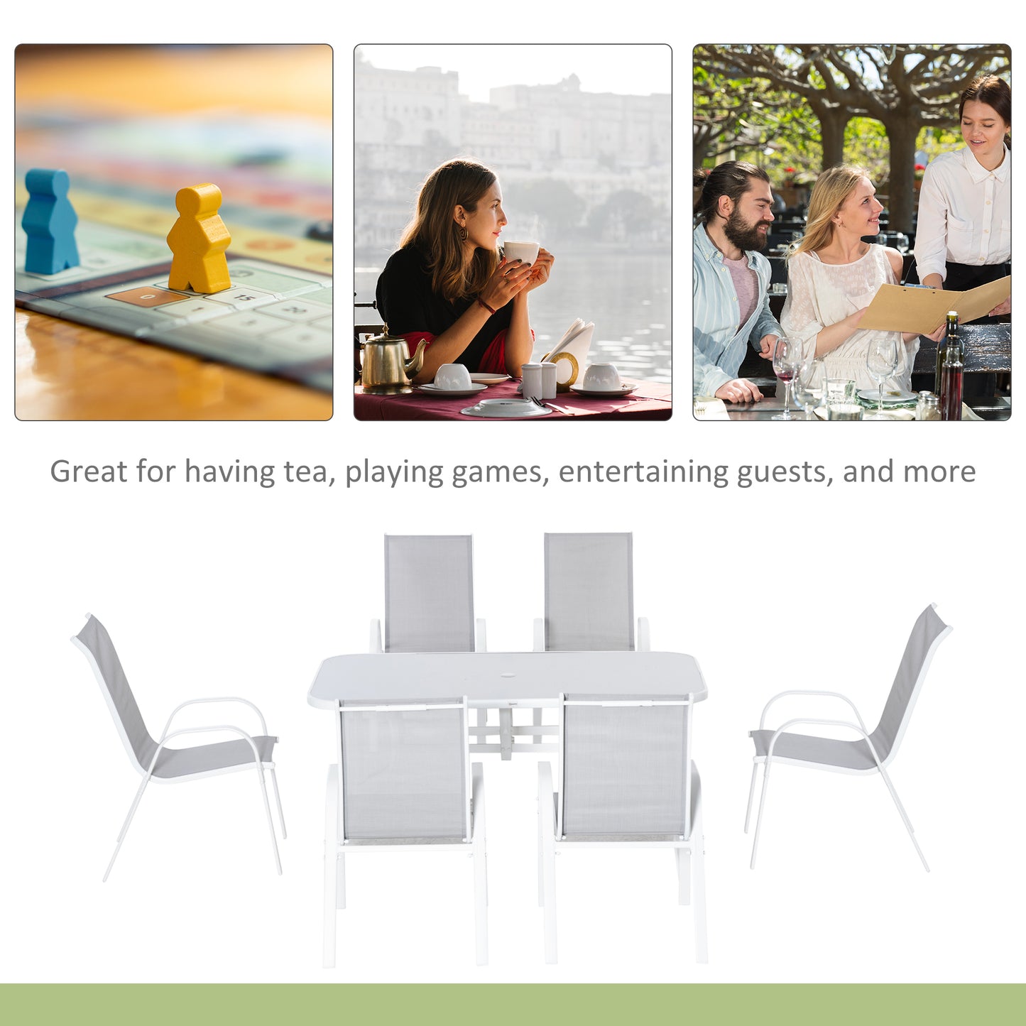 Seven-Piece Outdoor Dining Set - Grey