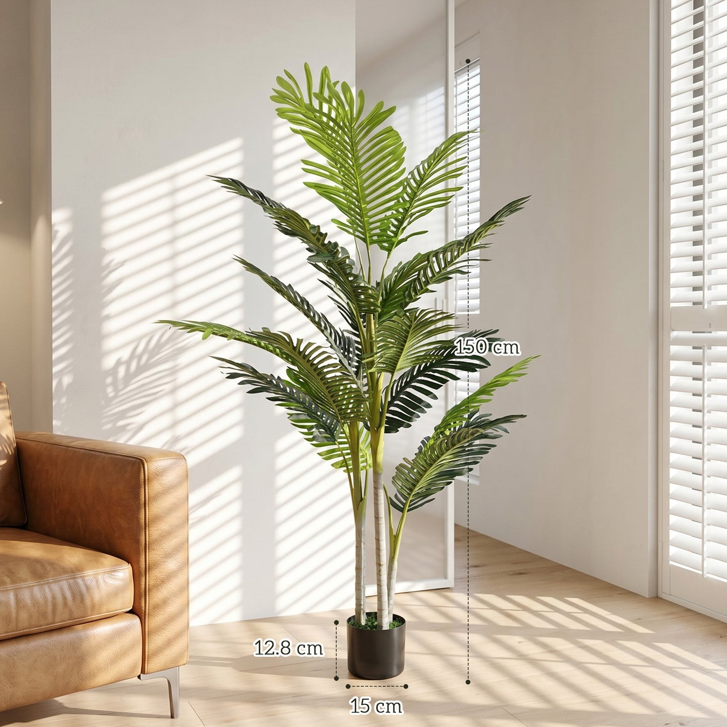 2 Ball Topiary Tree in Pot for Home Decor, Artificial Plant for Home Office, Living Room Decor, Dark Green