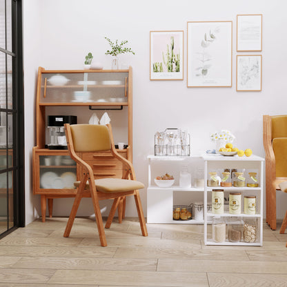 Corner Computer Desk, L Shaped Desk with 360° Rotating Bookshelf, 120L x 110W x 74.5H cm, White