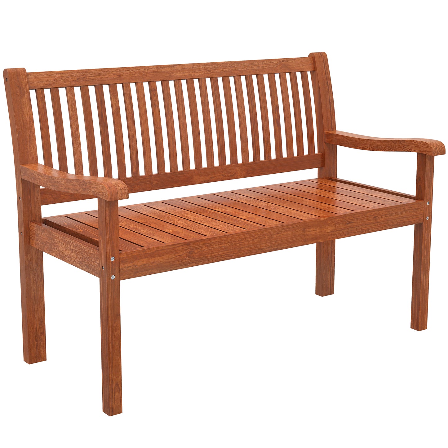 Garden Bench 2 Seater, Wooden Outdoor Bench with Waterproof Cover, Garden Seat with Ergonomic Backrest