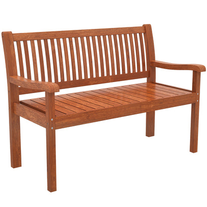 Garden Bench 2 Seater, Wooden Outdoor Bench with Waterproof Cover, Garden Seat with Ergonomic Backrest