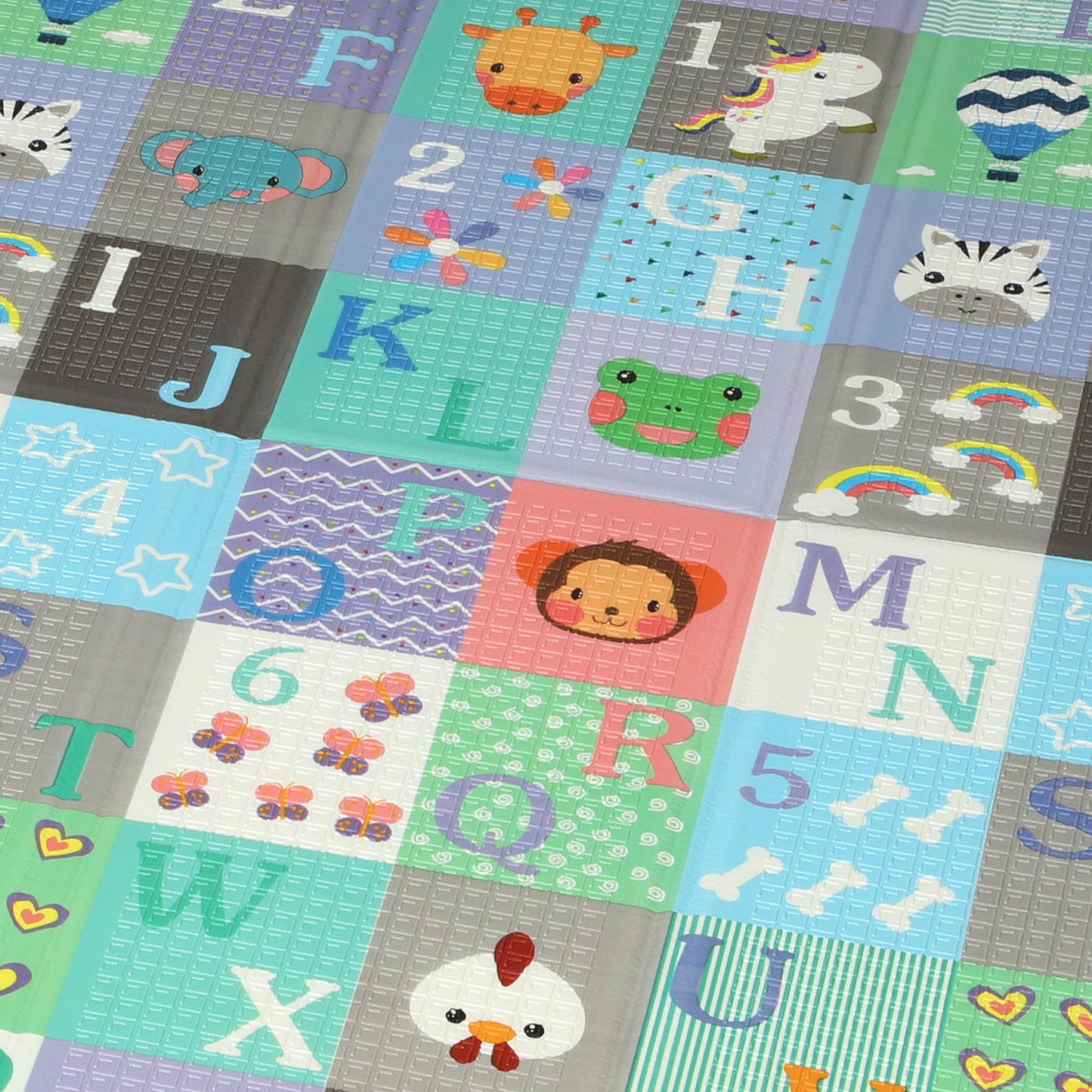 Foldable Baby Play Mat Double-Sided, Reversible Foam Soft Crawling Mat for Toddlers, for Bedroom, Nursery and Playroom