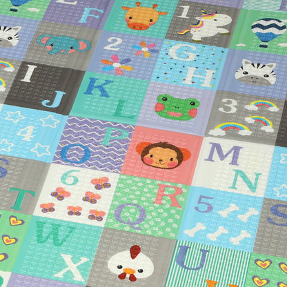 Foldable Baby Play Mat Double-Sided, Reversible Foam Soft Crawling Mat for Toddlers, for Bedroom, Nursery and Playroom