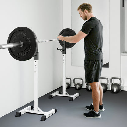 Heavy Duty Weight Bar Barbell Squat Stand Barbell Rack Spotter, for Home, Gym - Black