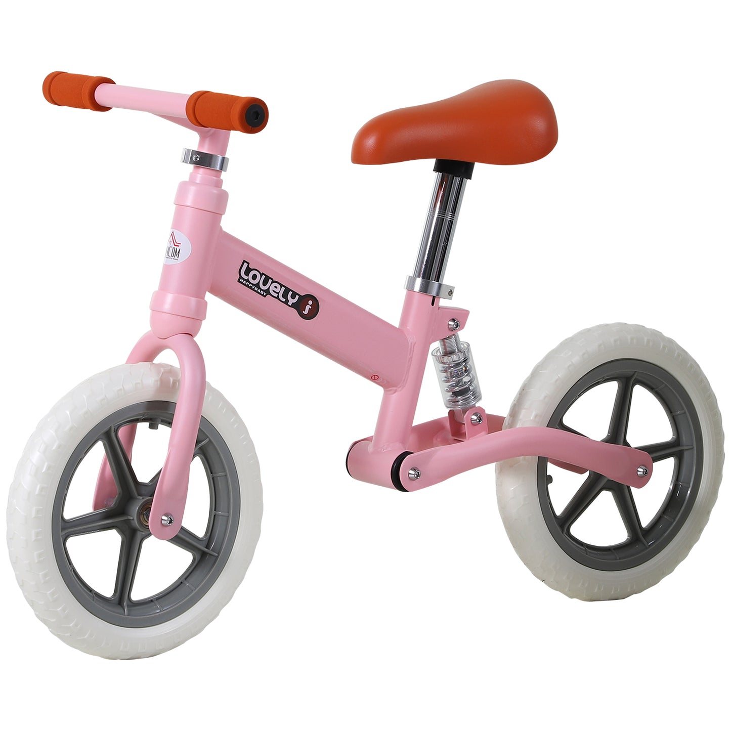 12" Kids Balance Bike No Pedal Bicycle EVA Tyre Adjustable Seat Toddler Training Bike W/ Shock Absorber 2