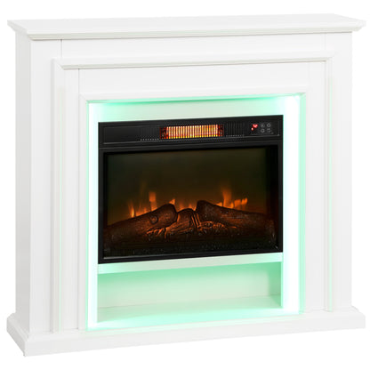4777 BTU Multicolour LED Electric Fireplace - White