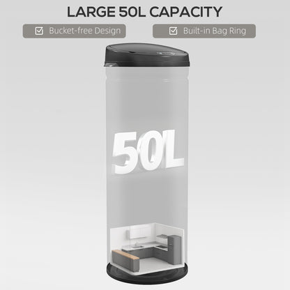 50L Stainless Steel Sensor Bin - Black