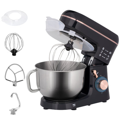 Stand Mixer, 5L Food Mixer for Baking, 6 Speeds and Pulse Setting, 1400W Cake Electric Kitchen Mixer with Dough Hook, Whisk