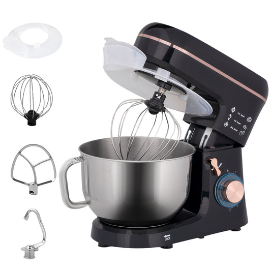 Stand Mixer, 5L Food Mixer for Baking, 6 Speeds and Pulse Setting, 1400W Cake Electric Kitchen Mixer with Dough Hook, Whisk