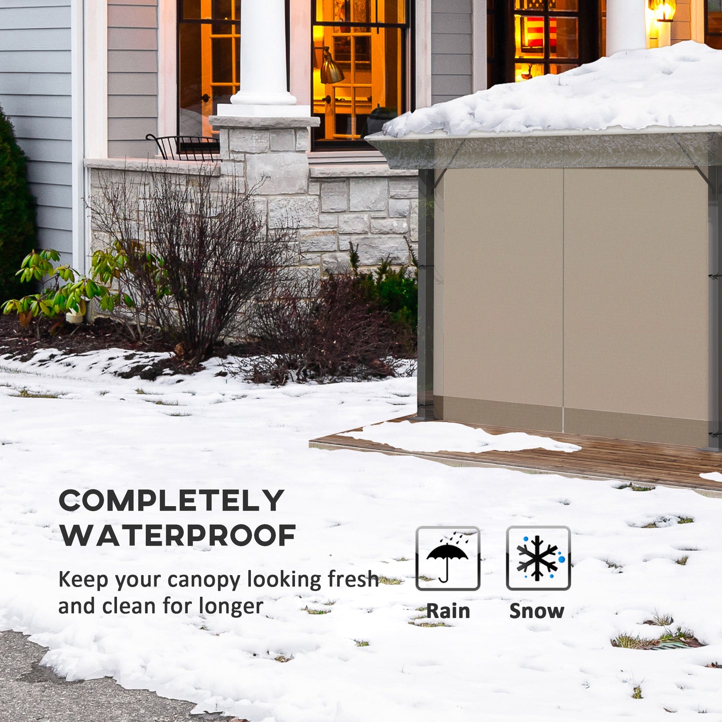 3 x 3 (m) Gazebo Protective Cover, Waterproof Transparent Gazebo Replacement Canopy Cover Top for Canopy and Tent
