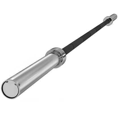 210cm Olympic Barbell Bar for 5cm Weight Plates, with Spring Clips, 19kg