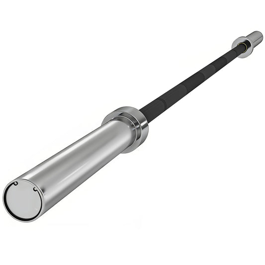 210cm Olympic Barbell Bar for 5cm Weight Plates, with Spring Clips, 19kg