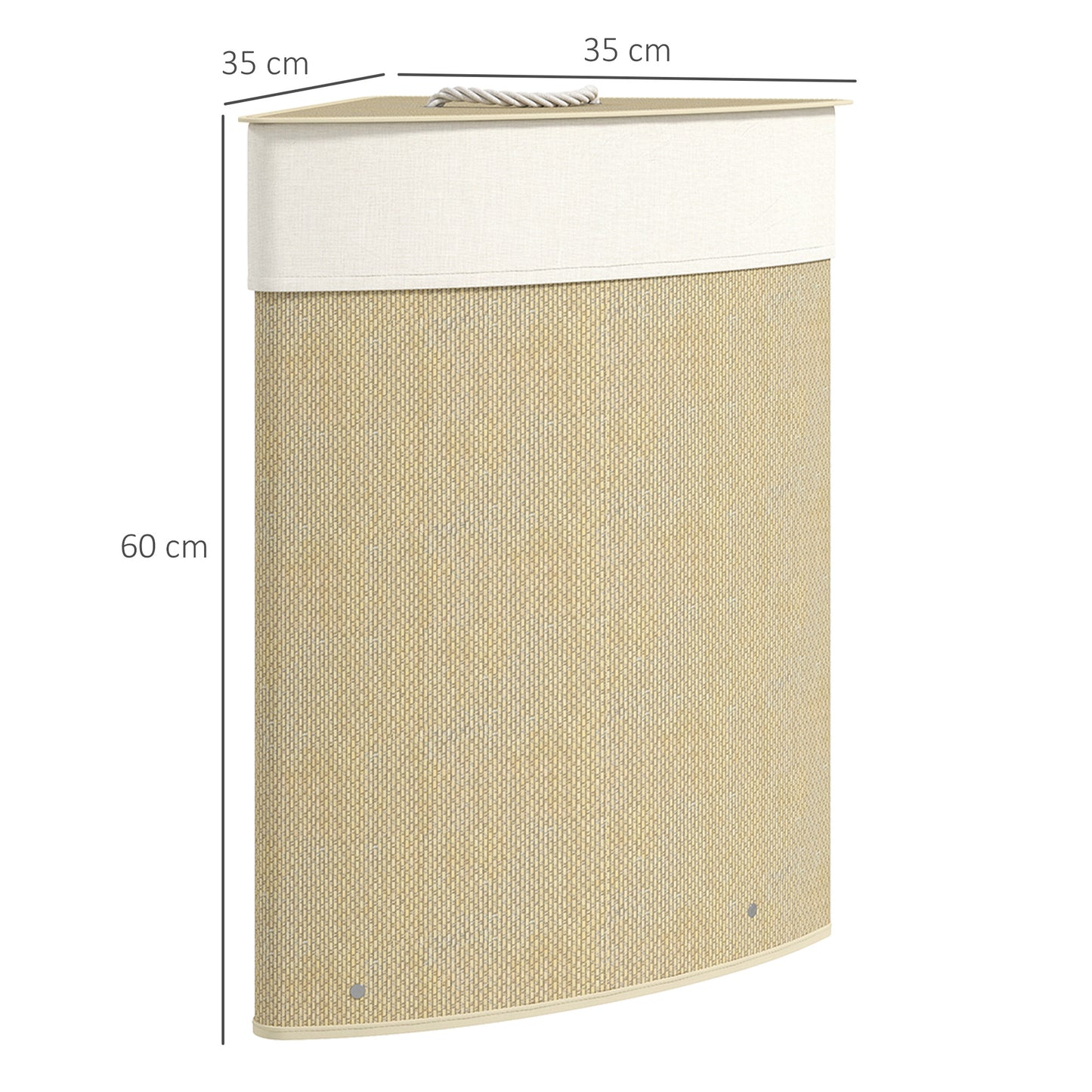 Bamboo Laundry Basket with Lid, 55L Corner Laundry Hamper with Removable Washable Liner Bag